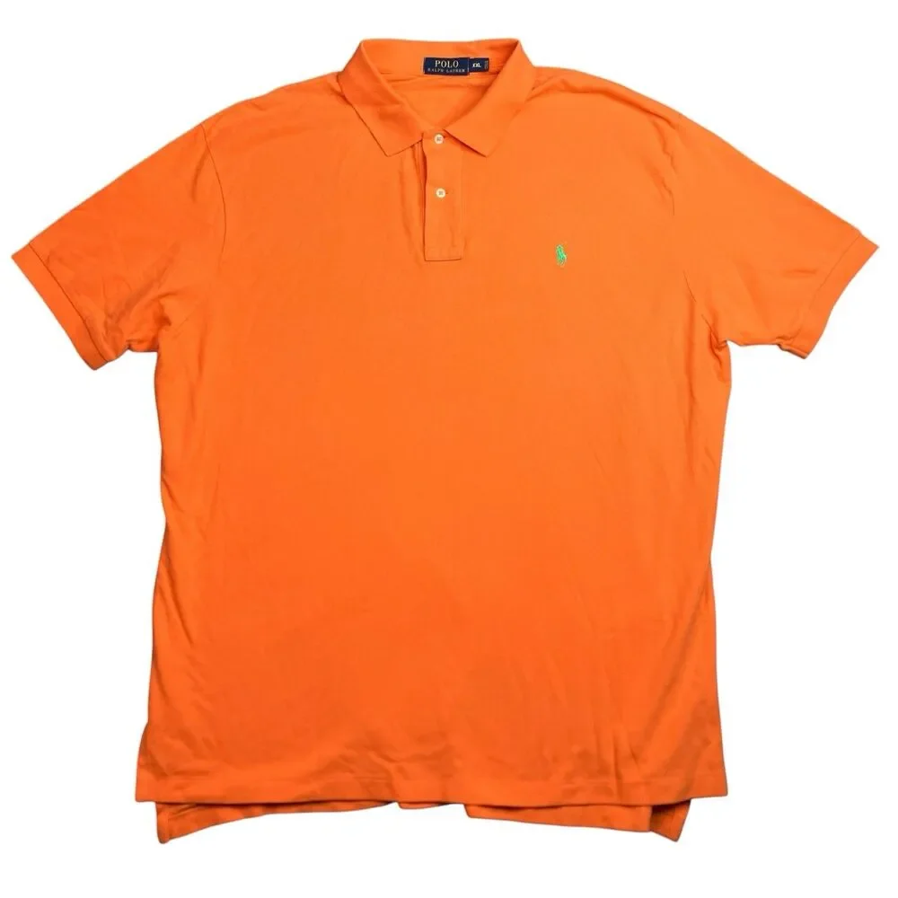 Polo Ralph Lauren Polo Shirt Mens XXL Orange Cotton Short Sleeve Classic Summer